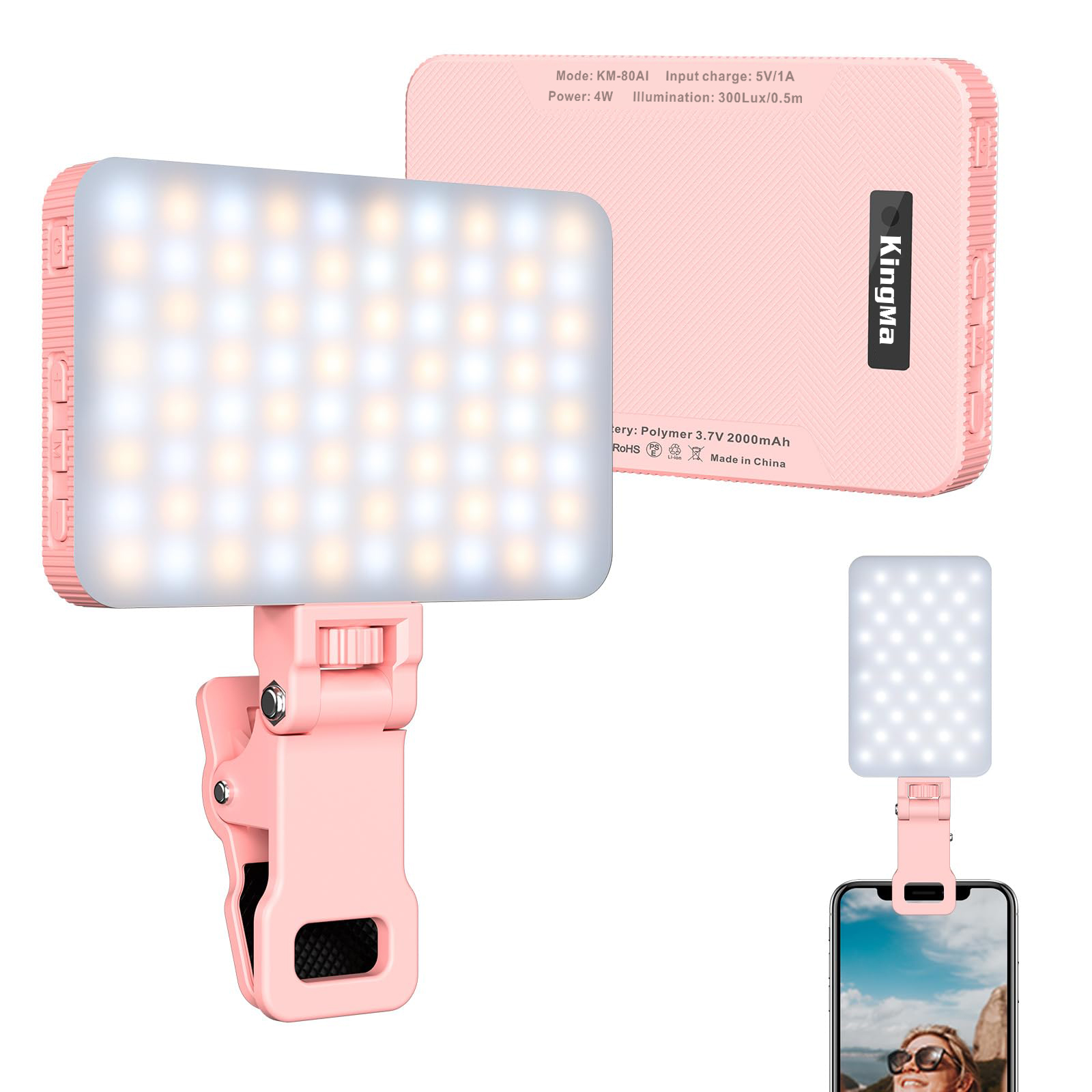 Photography Lighting Patterns - King Ma Pink Rechargeable Selfie Light