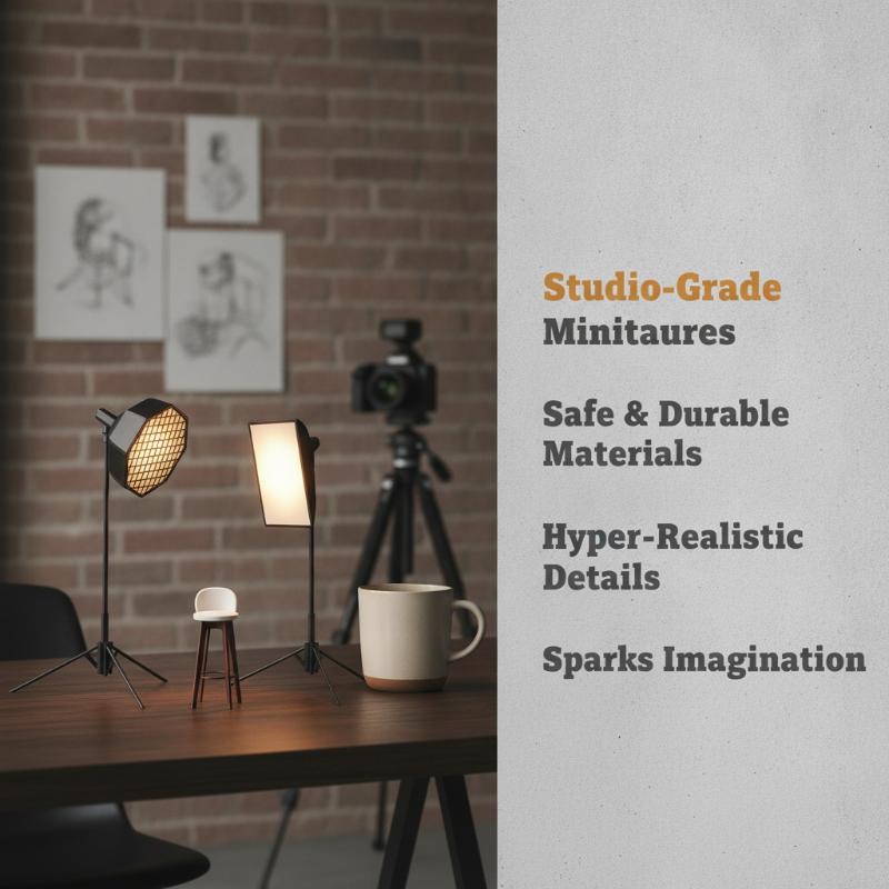 Photography Lighting Layout - 1/12 Dollhouse Mini Studio Accessory Kit