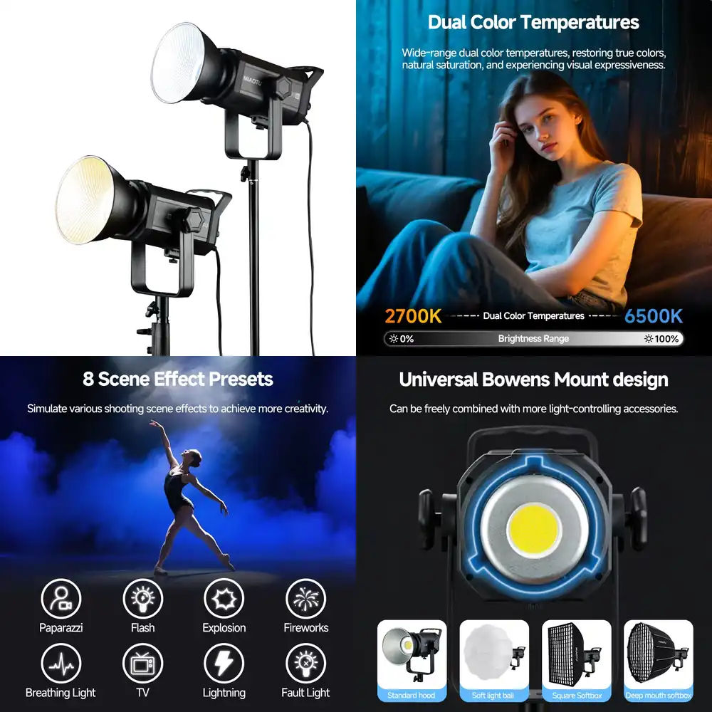 Photography Lighting Direction - MiaoTu High-Power Photography Lights 300w 200w