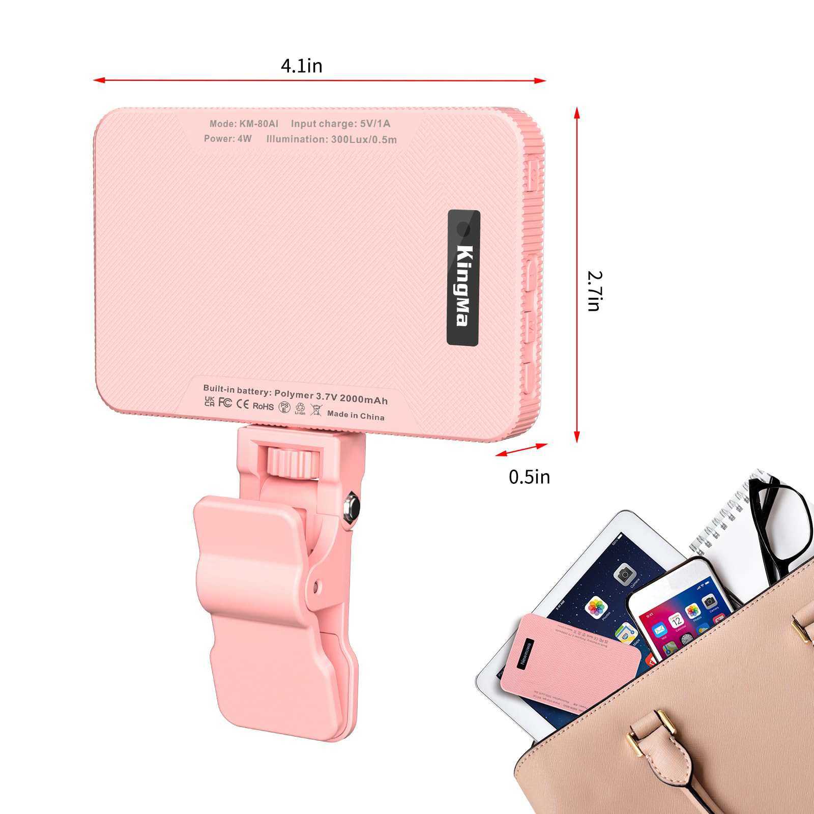 King Ma Pink Rechargeable Self - Photography Lighting Patterns recension och pris