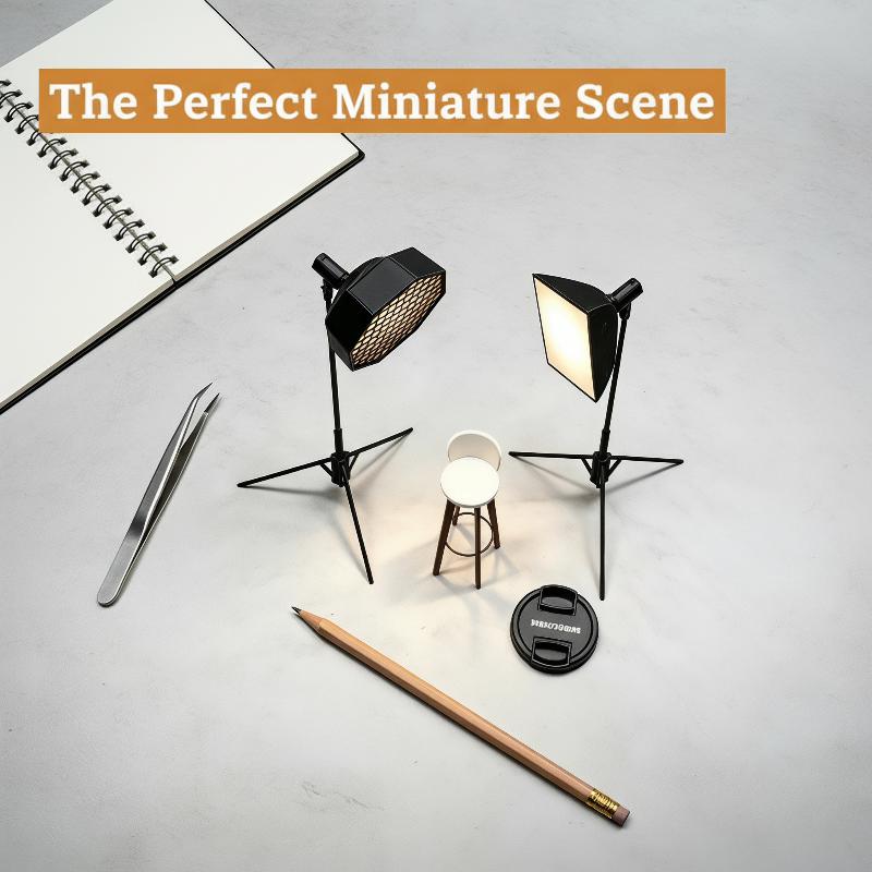 1/12 Dollhouse Mini Studio Acc - Photography Lighting Layout recension och pris